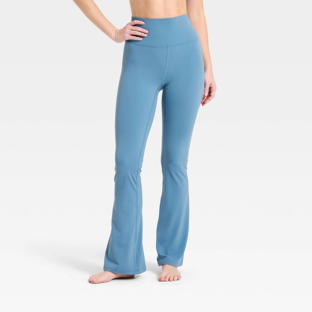 All in Motion Women's Everyday Soft High-Rise Flare Leggings - Steel Blue L
